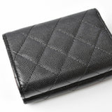 CHANEL coin case/wallet compact wallet/A84401/3-fold wallet caviar skin classic A84401 black