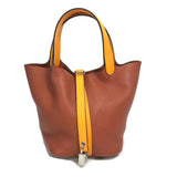 Hermes Bicolor Bag Tote Bag Hand Bag Brown x orange Based