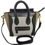 CELINE Handbag Shoulder Bag Luggage Nano Shopper Canvas Leather Suede Black Off-White Beige Gold Women's s0266i