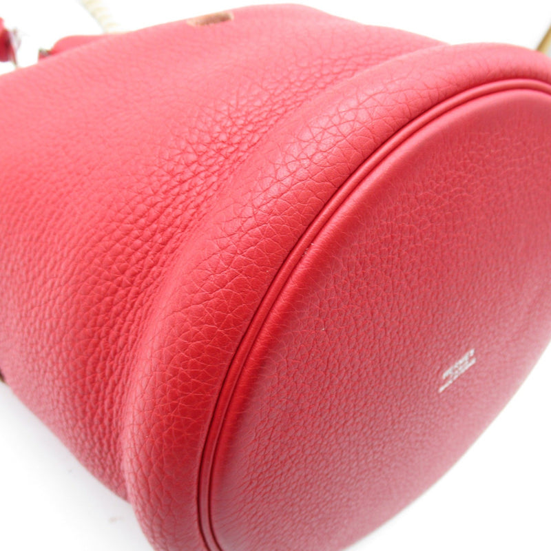 HERMES Manjoire PM Red Taurillon Clemence leather