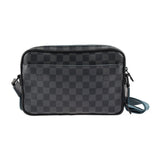 LOUIS VUITTON Louis Vuitton Alpha Messenger Shoulder Bag N40188 Damier Graphite Canvas Leather Black