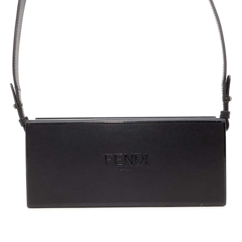 FENDI Shoulder Bag Horizontal Box Calf Leather 7VA520 Black