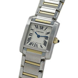 Cartier Women's Watch Tank Francaise SM Quartz Stainless Steel SS Gold YG Combi W51007Q4 Square Polished