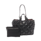 CHANEL Bubble Quilt Tote Bag, Lambskin, Women's, Black