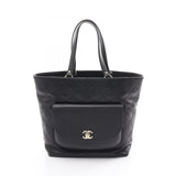 CHANEL Matelasse Tote Bag Leather Women's Black