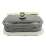 Christian Dior Shoulder Bag Medium BOBBY Mouton Suede Gray Ladies