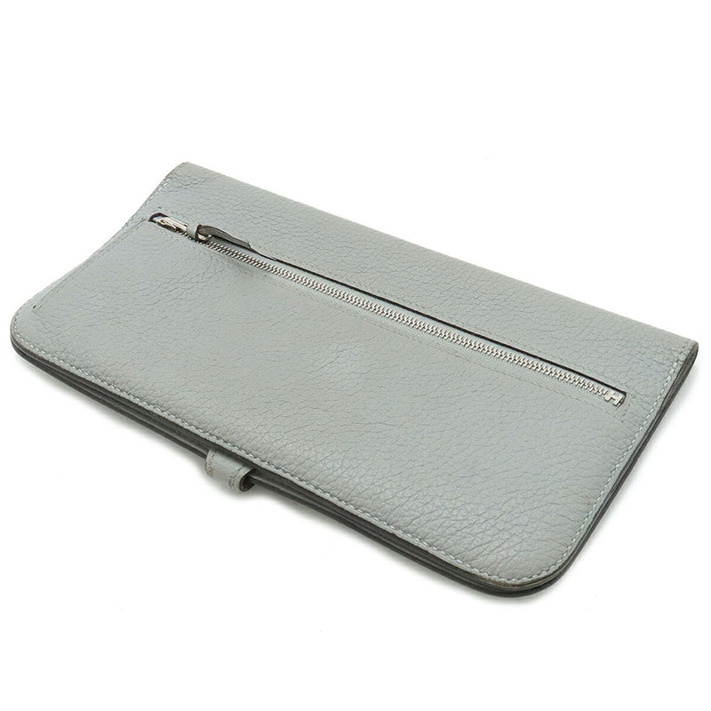 HERMES Dogon Recto Verso Long Bi-fold Wallet Togo Leather Grimlet Grey T Stamp