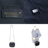 CHANEL Crossbody Shoulder Bag Coco Mark Leather Black Ladies