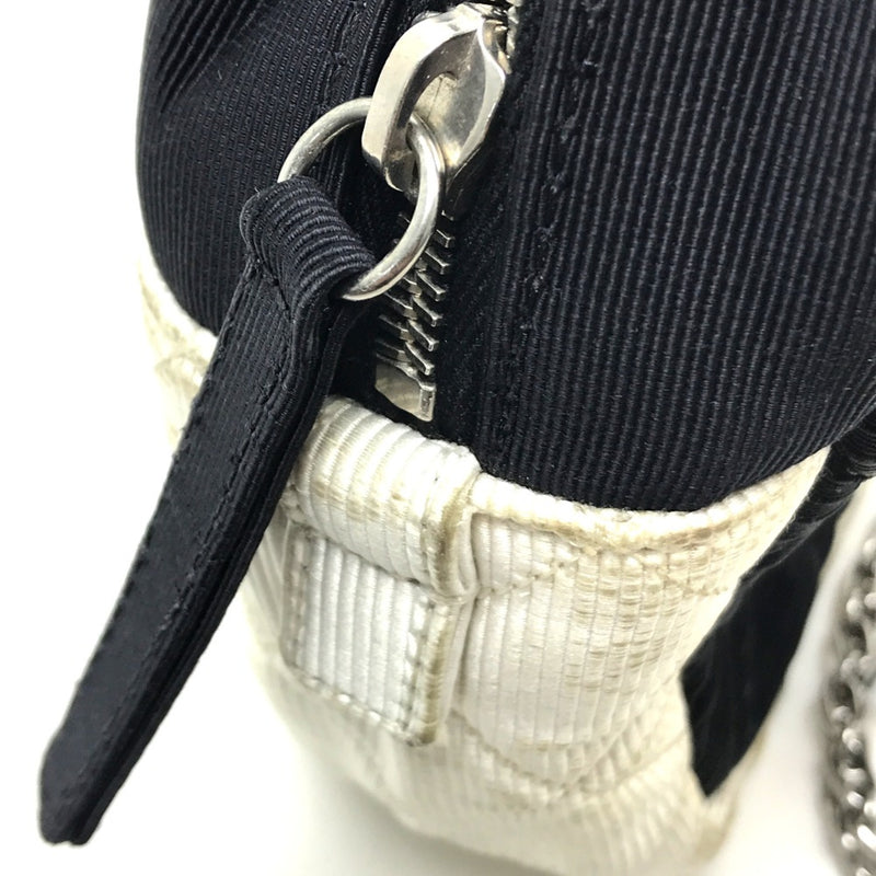 Chanel Quilted Bag Chain Shoulder Bag Black White