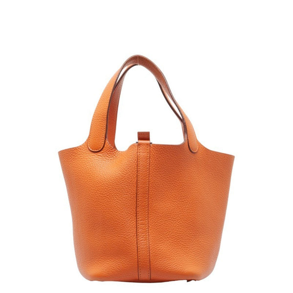 Hermes Picotin PM Handbag Orange Taurillon Clemence Women's HERMES