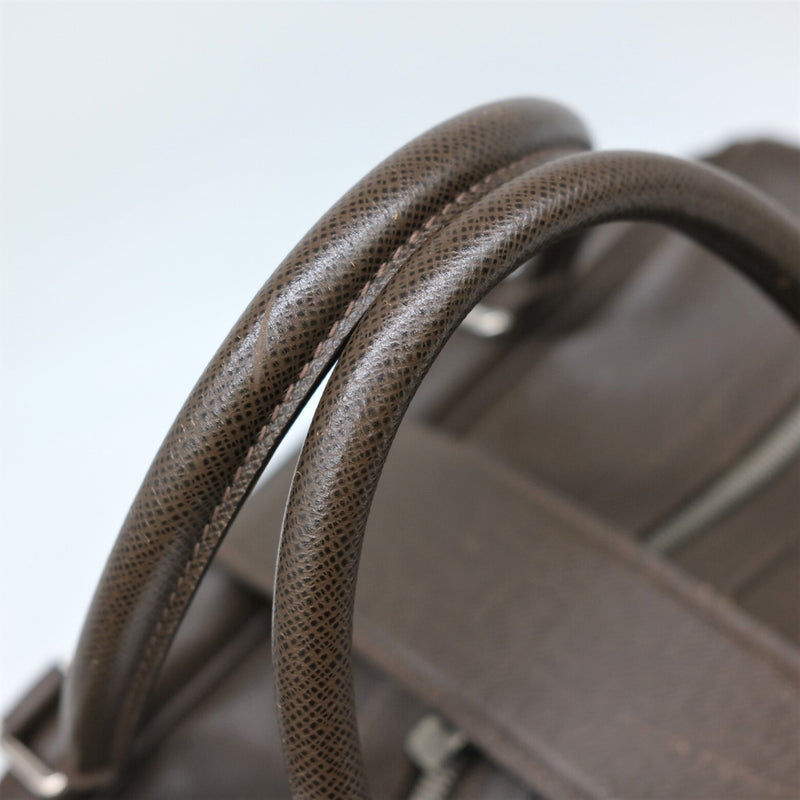 LOUIS VUITTON Louis Vuitton Ivan Taiga Leather Boston Grisli Dark Brown M32508