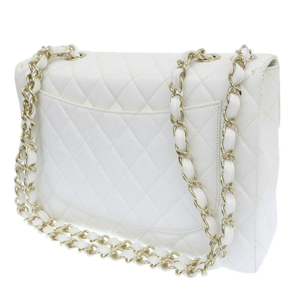 Chanel CHANEL matelasse 30 big coco mark shoulder bag white 7 series A11869