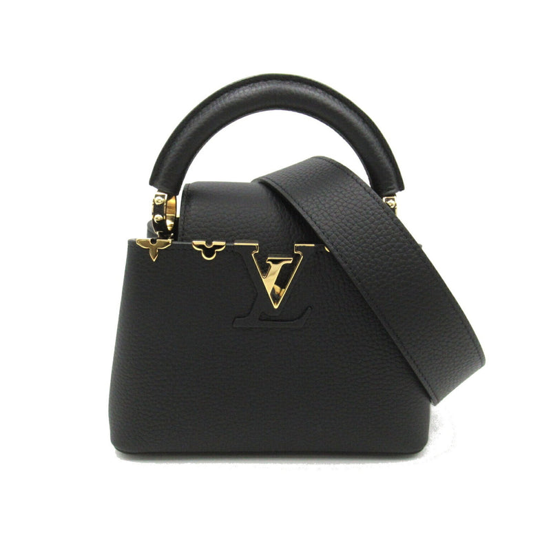 LOUIS VUITTON Capucines MINI 2way Shoulder Bag Leather Monogram Taurillon Women's Black M56669