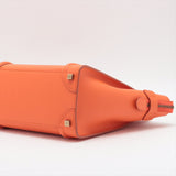 Celine Luggage Micro Shopper Orange Leather Handbag Tote Women's