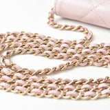 Chanel Chain Wallet Pouch CHANEL AP2138B05437 Matelasse Caviar Skin Baby Pink