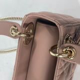 CHRISTIAN DIOR M0505ONGE_M50P Lady CHRISTIAN DIOR Cannage Chain Shoulder Bag Crossbody Bag Hand Bag Pink BeigeBased