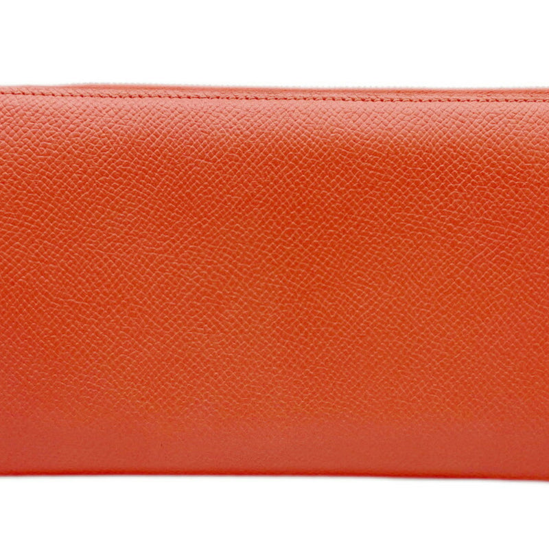 HERMES Azap Long Silk In Epson Rose Jaipur □Q Engraved (2013) Wallet Round Leather Red Women's