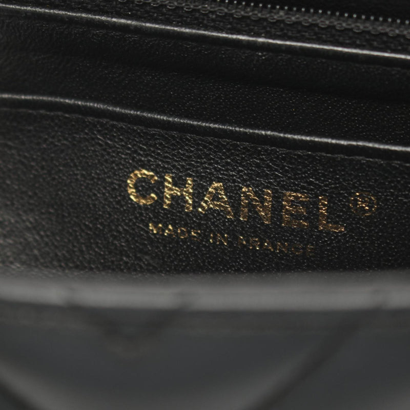 CHANEL Chevron V-stitch shoulder bag, leather, women's, black