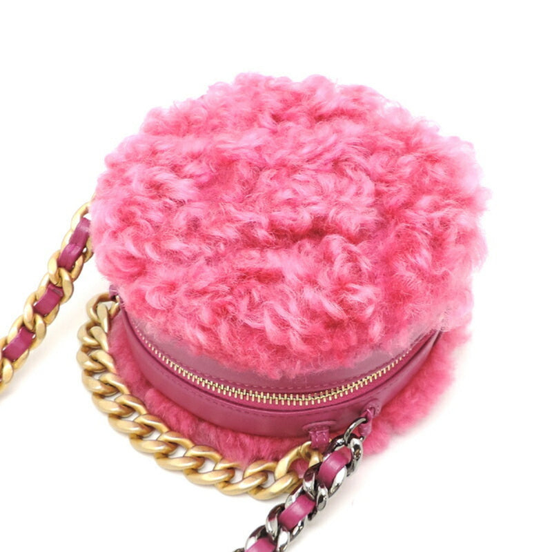 Chanel 19 Round Chain Women's Shoulder Bag AP0945 Mouton Pink