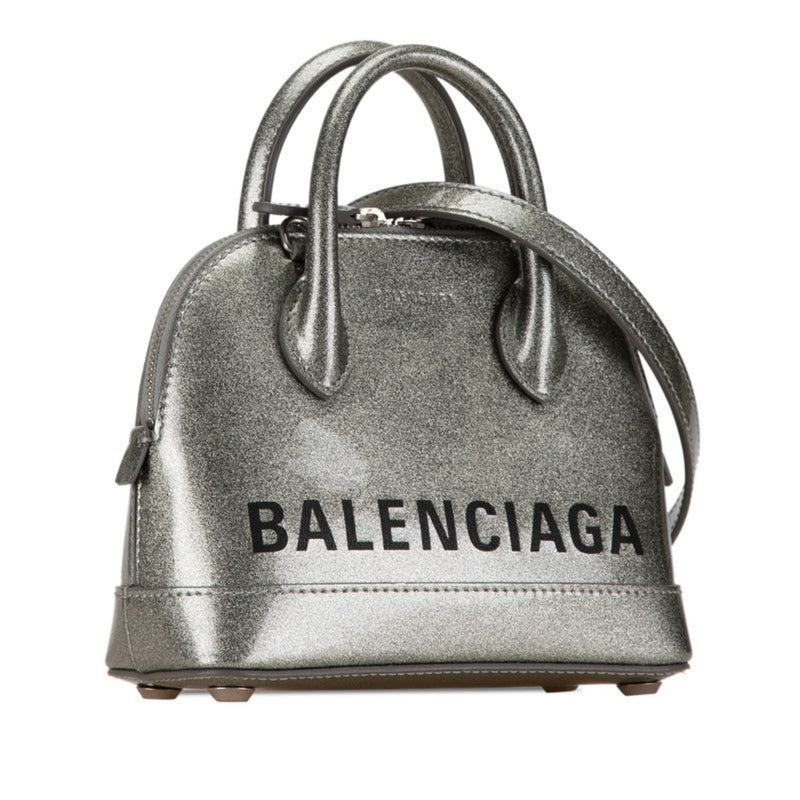 Balenciaga Glitter Handbag Shoulder Bag Grey Enamel Women's BALENCIAGA