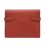 HERMES Kelly Wallet Compact Folding Epsom Leather Vermilion Red #□K