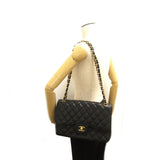 CHANEL Deca Matelasse Chain Shoulder Bag Caviar Skin (Grained Calf) Women's Black