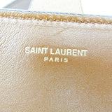 Saint Laurent Monogram Women's Leather,PVC Shoulder Bag Dark Brown