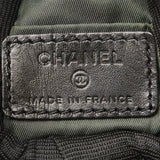 Chanel Coco Mark Sport Line Arm Pouch Black Green Canvas Nylon Women's CHANEL