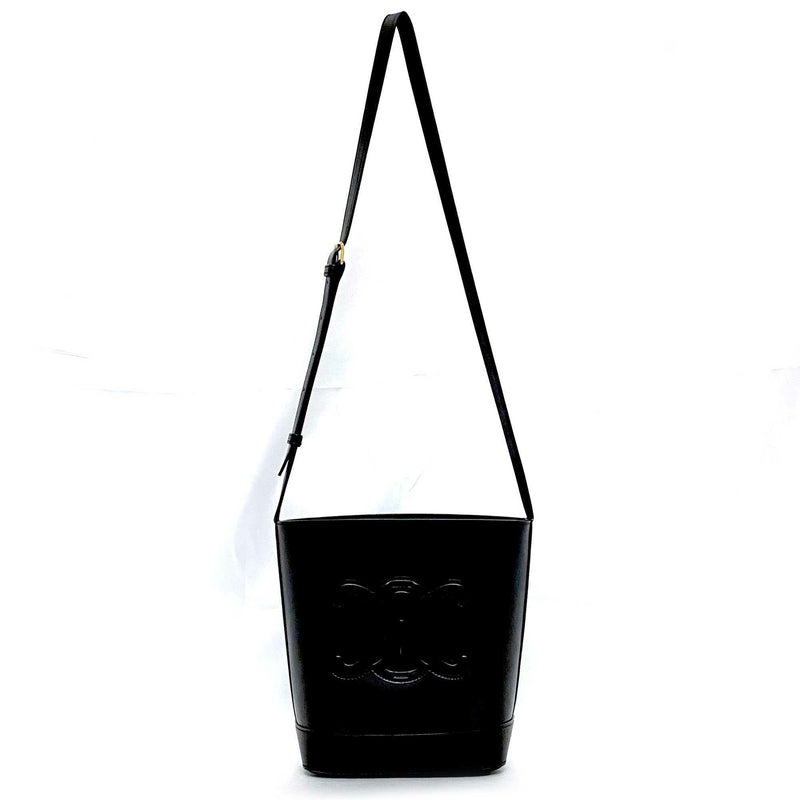 Celine Shoulder Bag Small Bucket f-21322 Black Cuir Triomphe 113783DU3 Leather Smooth Calfskin CU0232 CELINE Freestanding Women's