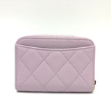 CHANEL AP0216 Coco Mark Matelasse Classic Zip Coin Purse Wallet/Coin Case Wallet Caviar Skin Women's Purple