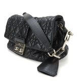 Christian Dior Dior Shoulder Bag Leather Black Cannage Chain Women's