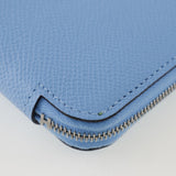 HERMES Azap long silk in wallet Vaux Epson Celeste 2023 light blue B ladies