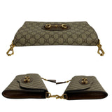 GUCCI Gucci 1955 Horsebit GG Supreme Sherry Line Leather Chain Shoulder Bag Sacoche Brown 41835