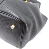 HERMES Picotin Lock MM Black Noir Taurillon Clemence Calfskin (cowhide)