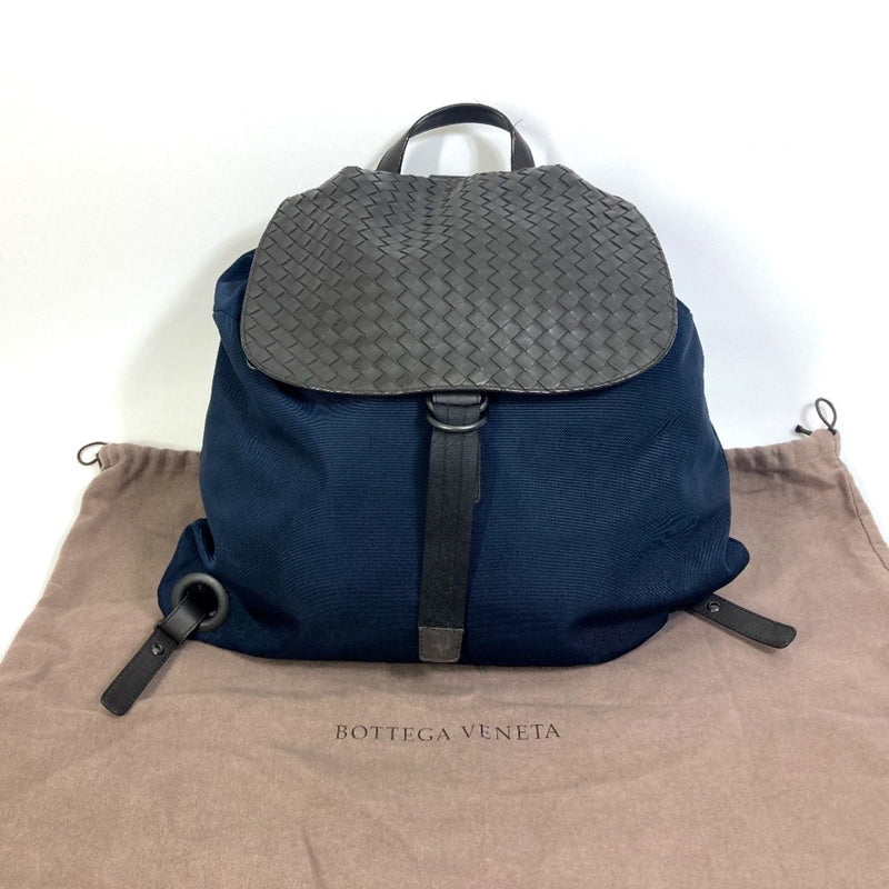 BOTTEGA VENETA 409595 Intrecciato Backpack Backpack Navy x Brown