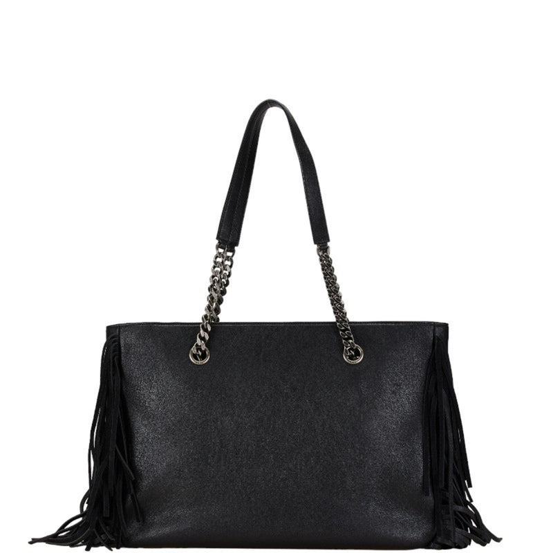 Saint Laurent Festival Bag YSL Chain Tote Black Silver Leather Women's SAINT LAURENT