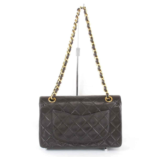 CHANEL W Flap Matelasse Chain Shoulder Bag Lambskin Black Women's