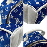 Louis Vuitton LOUIS VUITTON Backpack Monogram Jacquard Velvet Palm Springs MINI Leather Blue White Gold Women's M46207 z1941