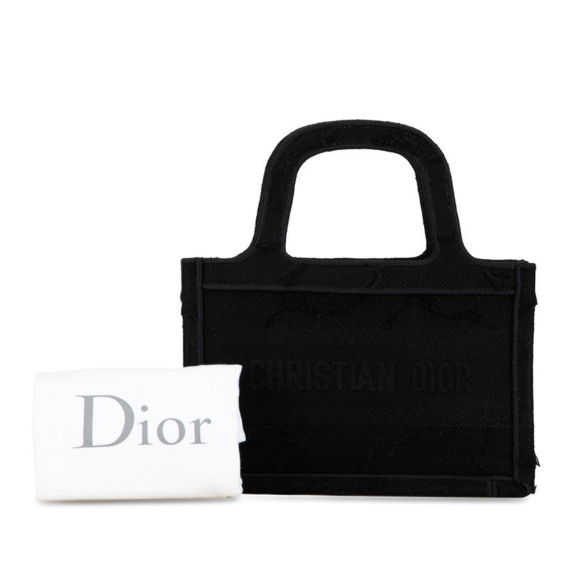 Christian Dior Dior Book Tote Bag Handbag Black Canvas Women's