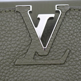 LOUIS VUITTON Capucines BB Handbag M57227 Taurillon Leather Khaki Olive Green Silver Hardware 2WAY Shoulder Bag Vuitton