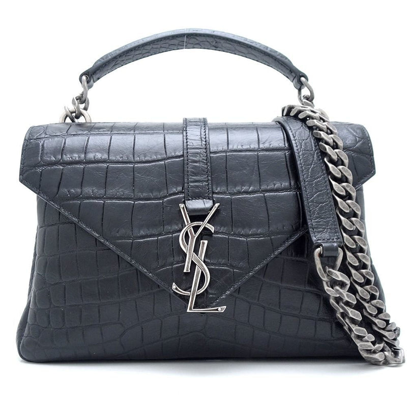 SAINT LAURENT Saint Laurent Paris Chain Shoulder 428101 Embossed Leather Black 350723