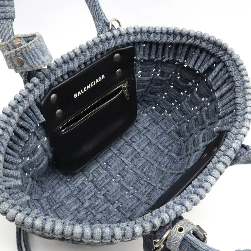 BALENCIAGA Bistro XS Handbag Basket Bag Shoulder Denim Light Blue 671342