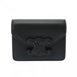 CELINE Triomphe Chain Bag Black Women's Shiny Calf Shoulder