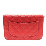 CHANEL AP0250 CC Coco Mark Classic Chain Wallet Bag Shoulder Caviar Skin Women's Red