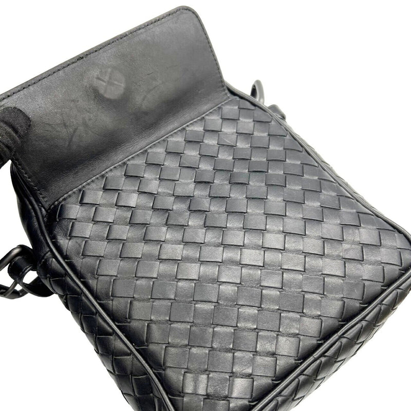 BOTTEGA VENETA Bottega Shoulder Bag Intrecciato Leather Black Men's 163313