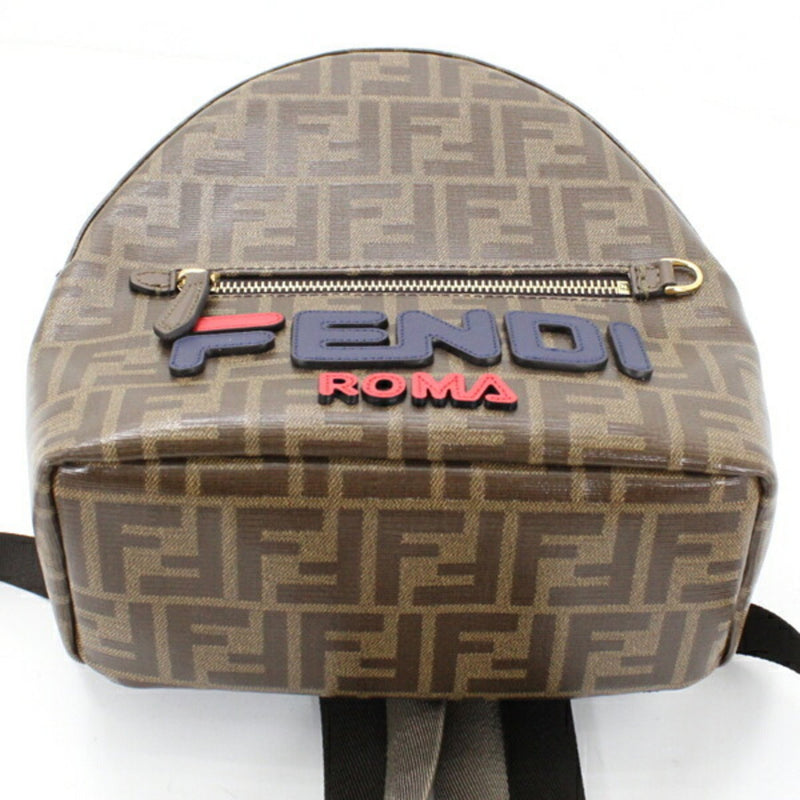 Fendi Fila Backpack FENDIxFILA Collaboration Brown FF Small Rucksack Daypack Women's 8BZ036 FENDI MANIA KM2278