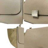 Celine bag trapeze gray beige 169543 leather suede CELINE handbag shoulder flap turn lock ladies