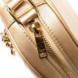 CELINE C Charm Small Shoulder Bag Gold Leather Women's