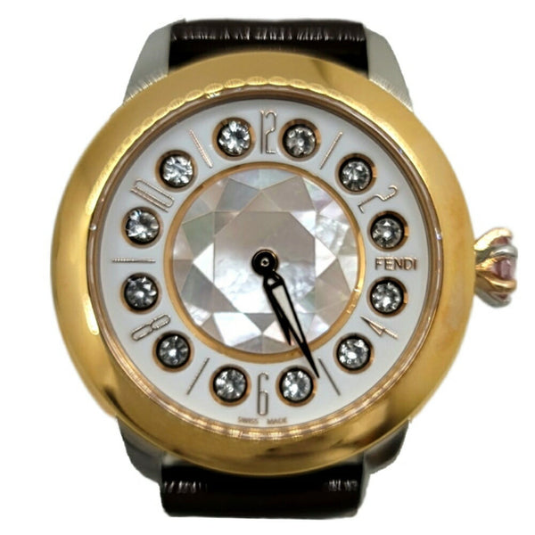 FENDI Fendi Eye Shine Enamel Belt SS 3 Colors Quartz Brown Watch Clock Fashionable Shell Black Spinel Topaz Women's