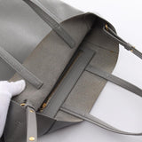 CELINE Vertical Small Cabas Tote Bag Leather Women's Grey 189813